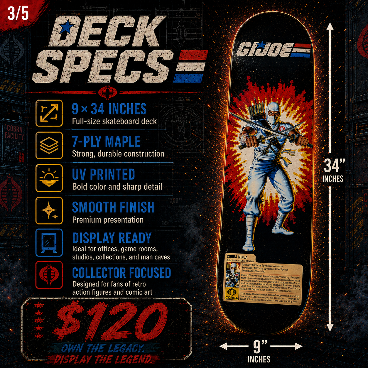 Cobra Ninja - Customized Skateboard