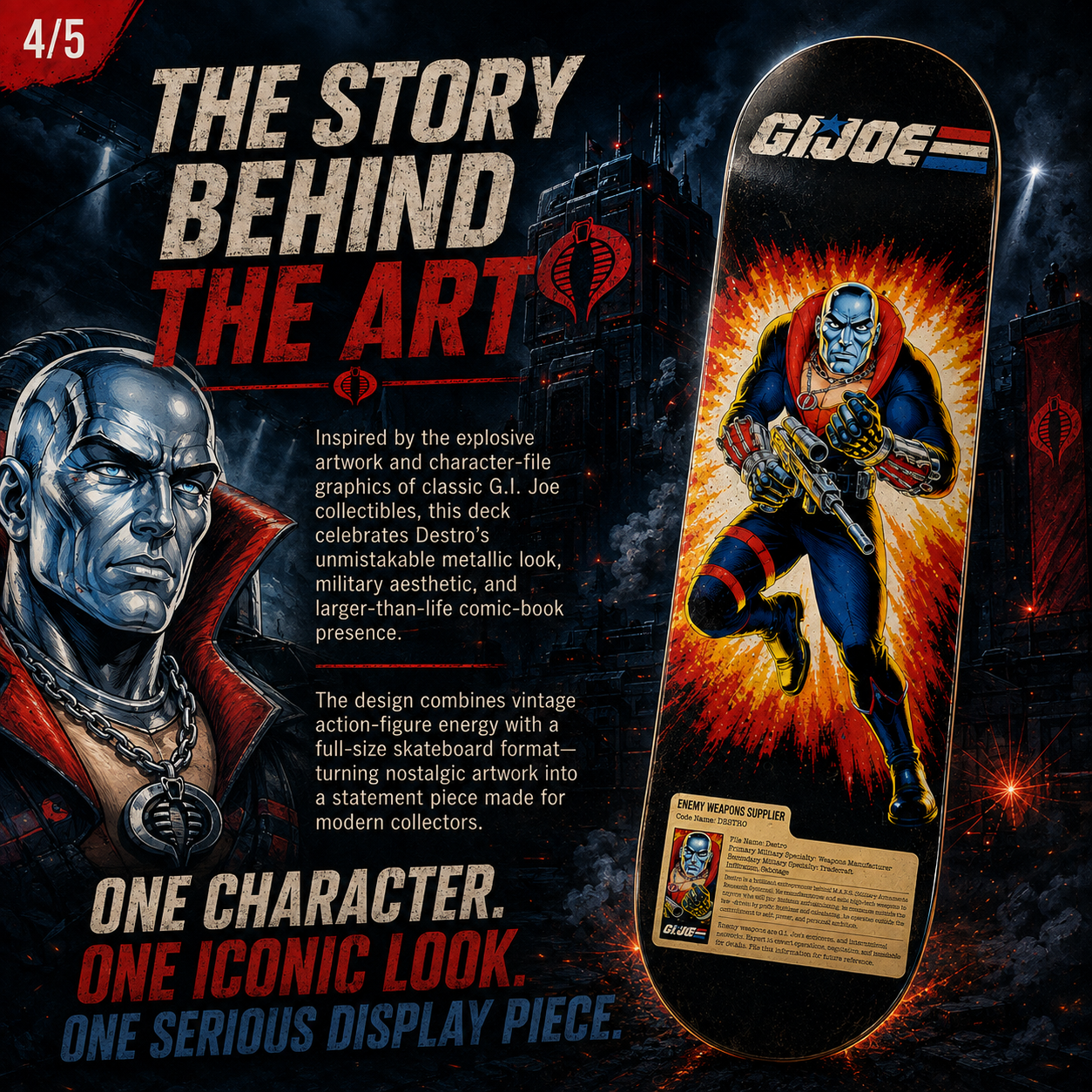 Silver Headed Villain - Customized Skateboard