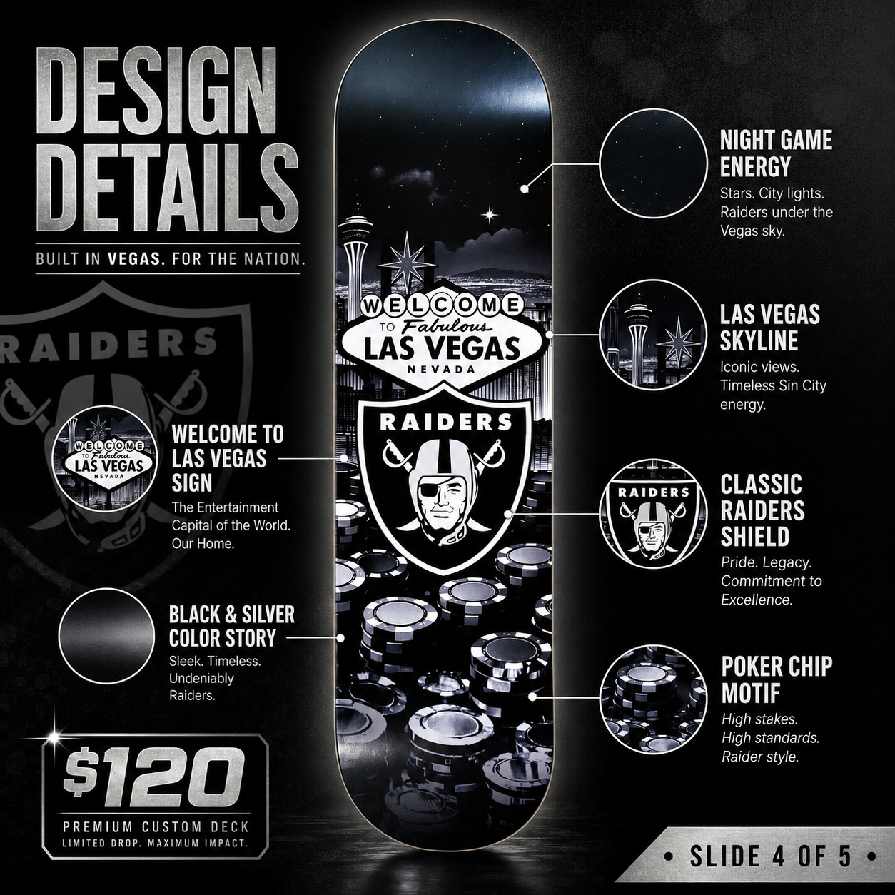 Vegas Football 1- Customized Skateboard