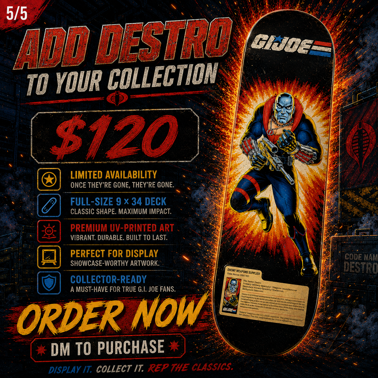 Silver Headed Villain - Customized Skateboard