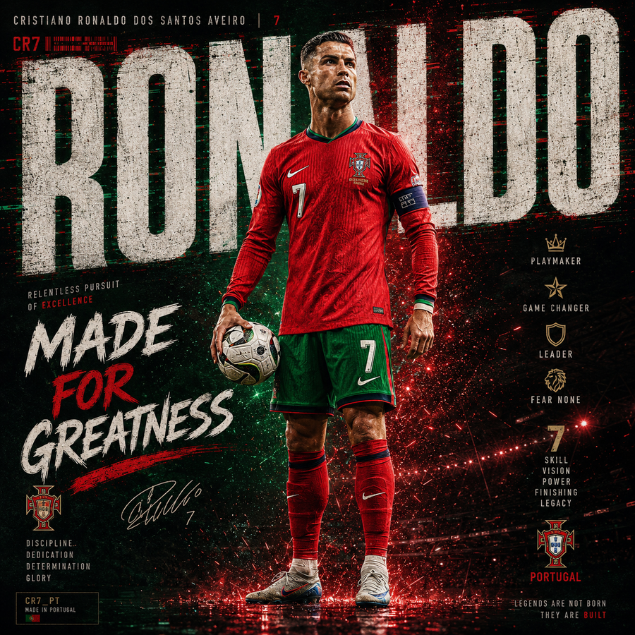 Cristiano Ronaldo — 4×4 Tile Art
