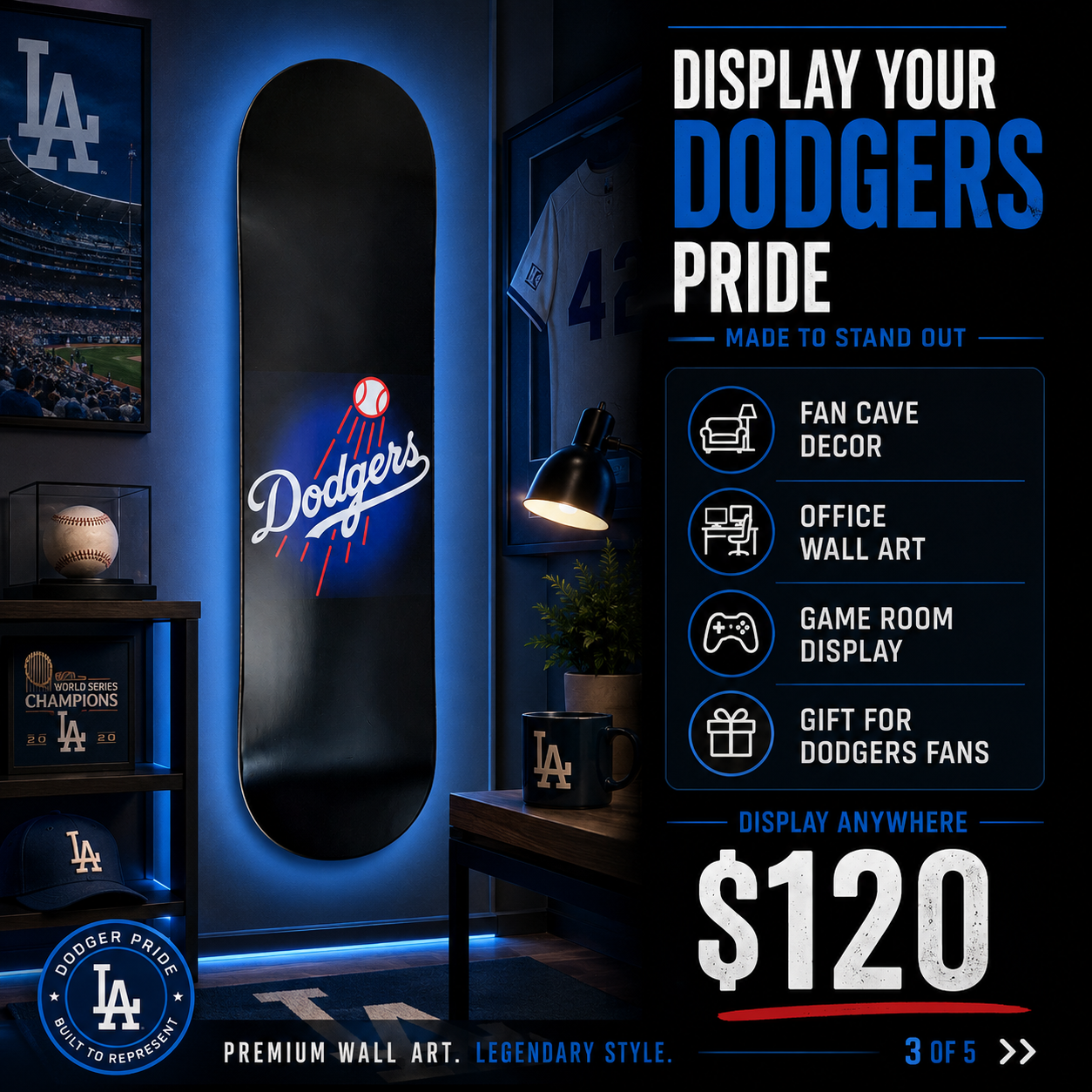 LA Baseball 1- Customized Skateboard