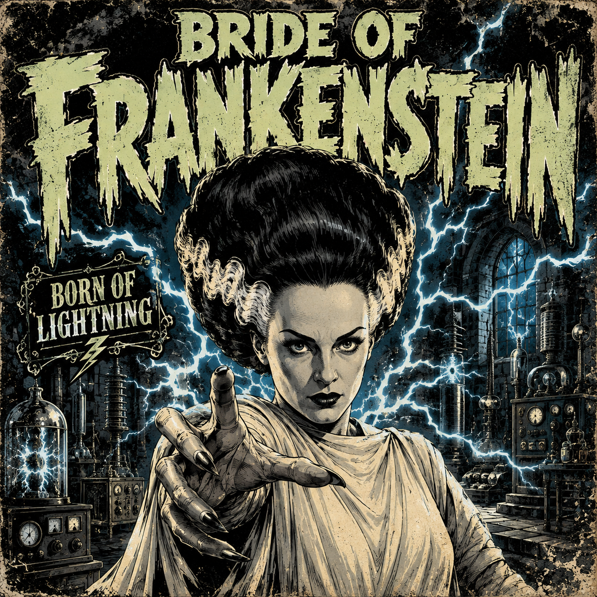 Bride of Frankenstein- 4x4 Tile