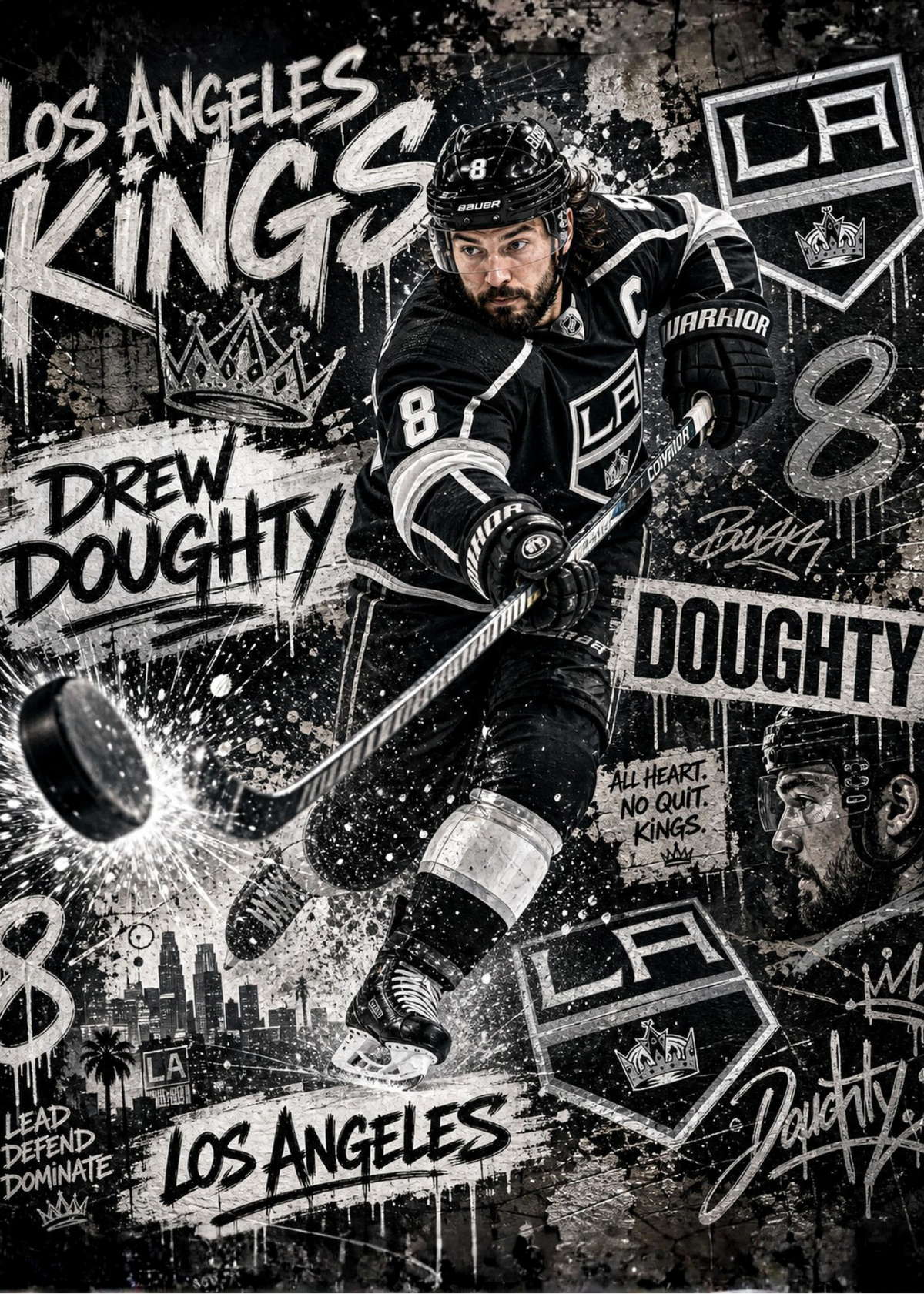 Drew Doughty — LA Kings 5×7 Canvas Art