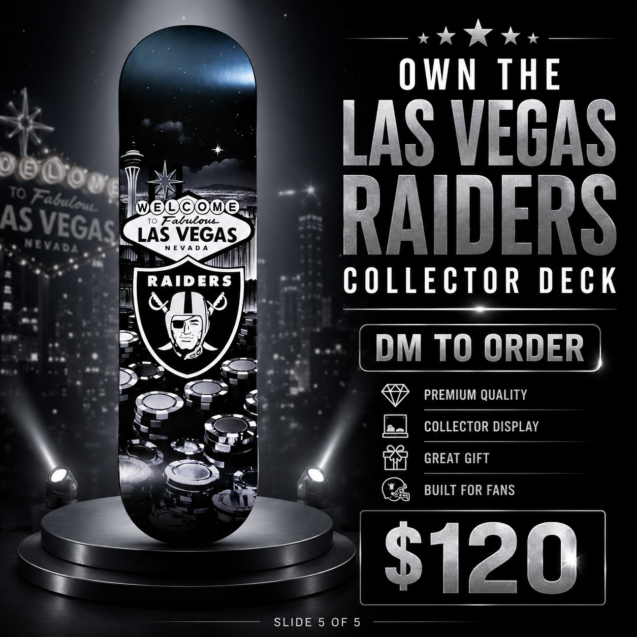 Vegas Football 1- Customized Skateboard