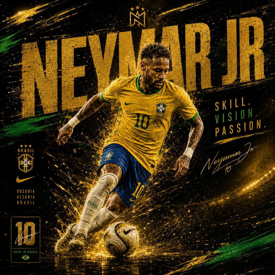 Neymar Jr. — 4×4 Tile Art
