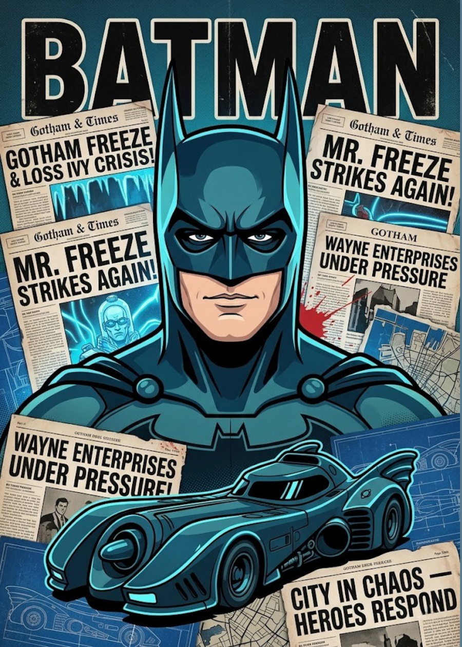 Batman Gotham Freeze — 5×7 Canvas Art