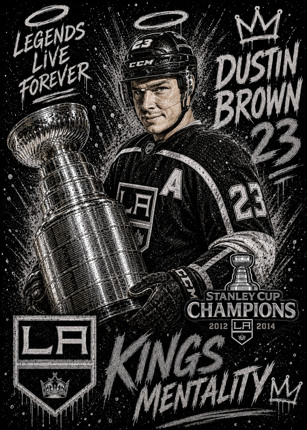 Dustin Brown — LA Kings 5×7 Canvas Art