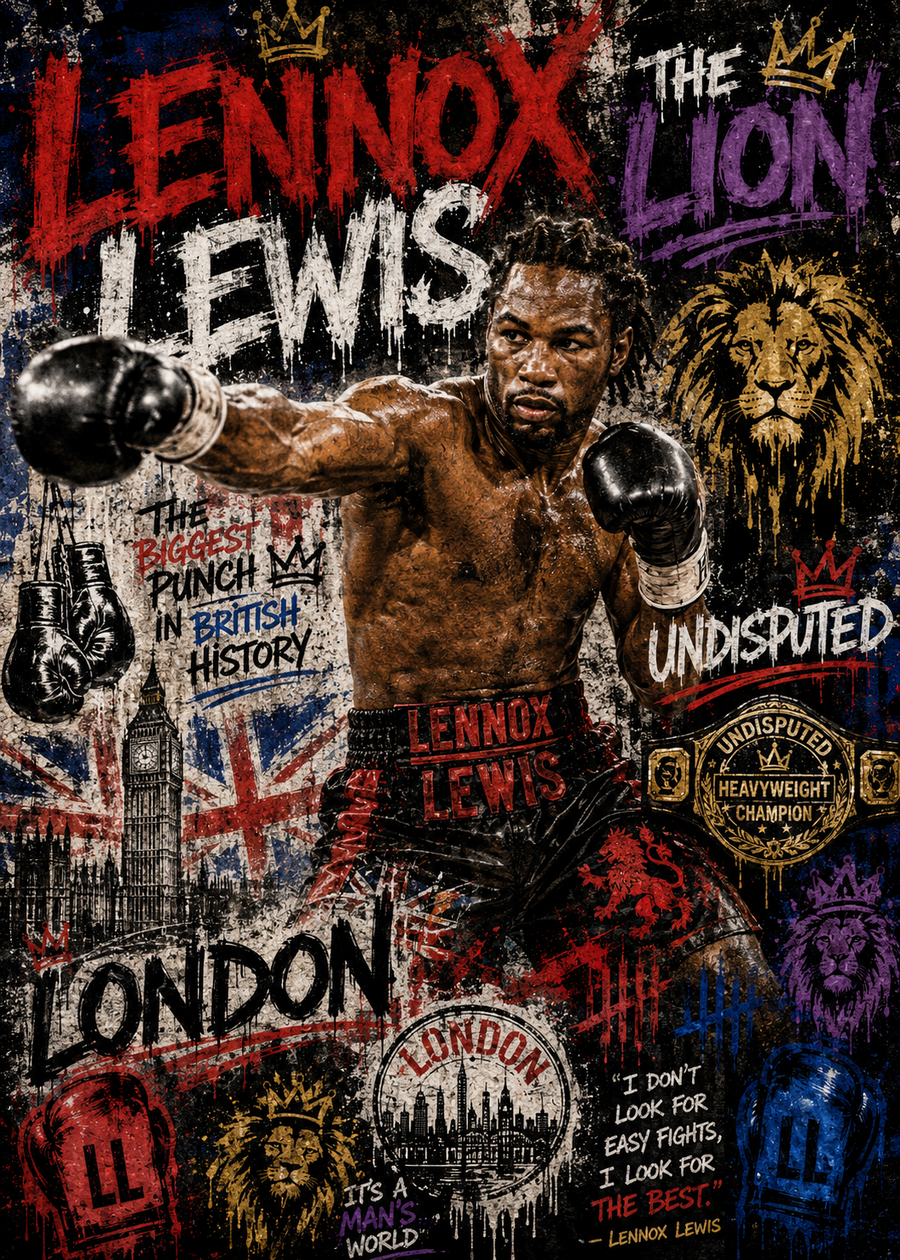 Lennox Lewis — The Lion — 5×7 Canvas Art