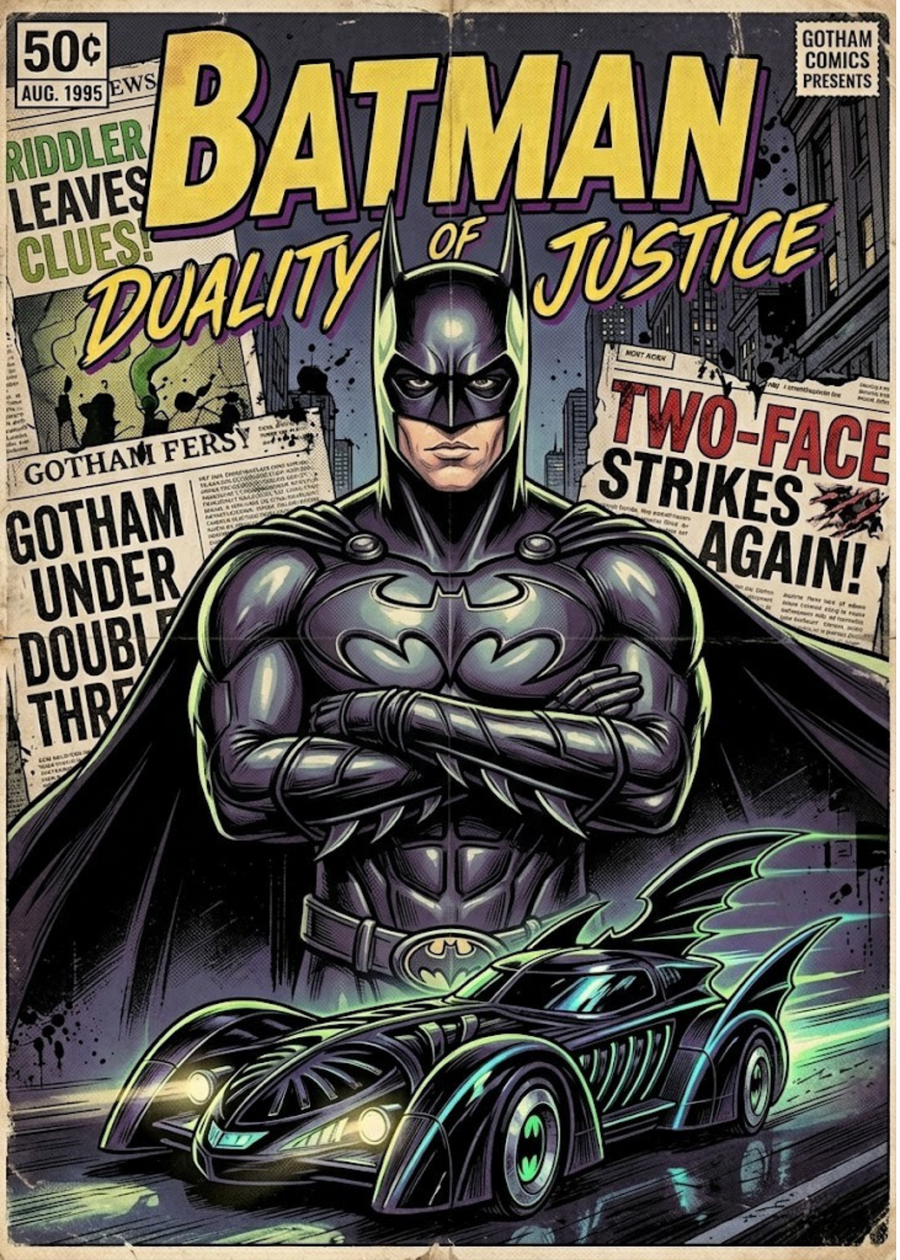 Batman Duality of Justice — 5×7 Canvas Art