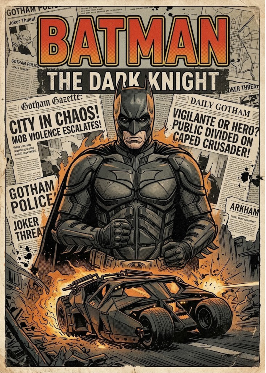 Batman The Dark Knight — 5×7 Canvas Art