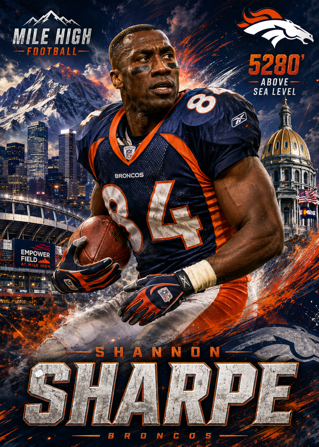 Shannon Sharpe — 4×4 Tile Art