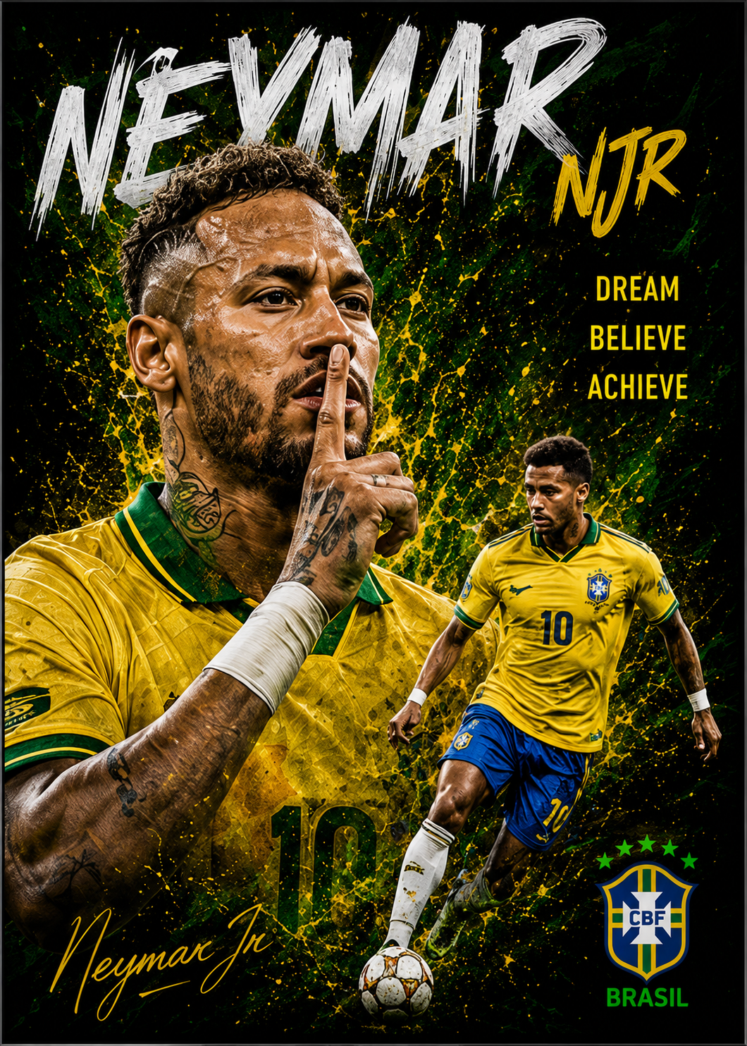Neymar Jr. — 5×7 Canvas Art