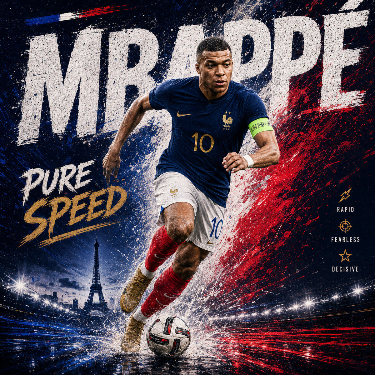 Kylian Mbappé — 4×4 Tile Art
