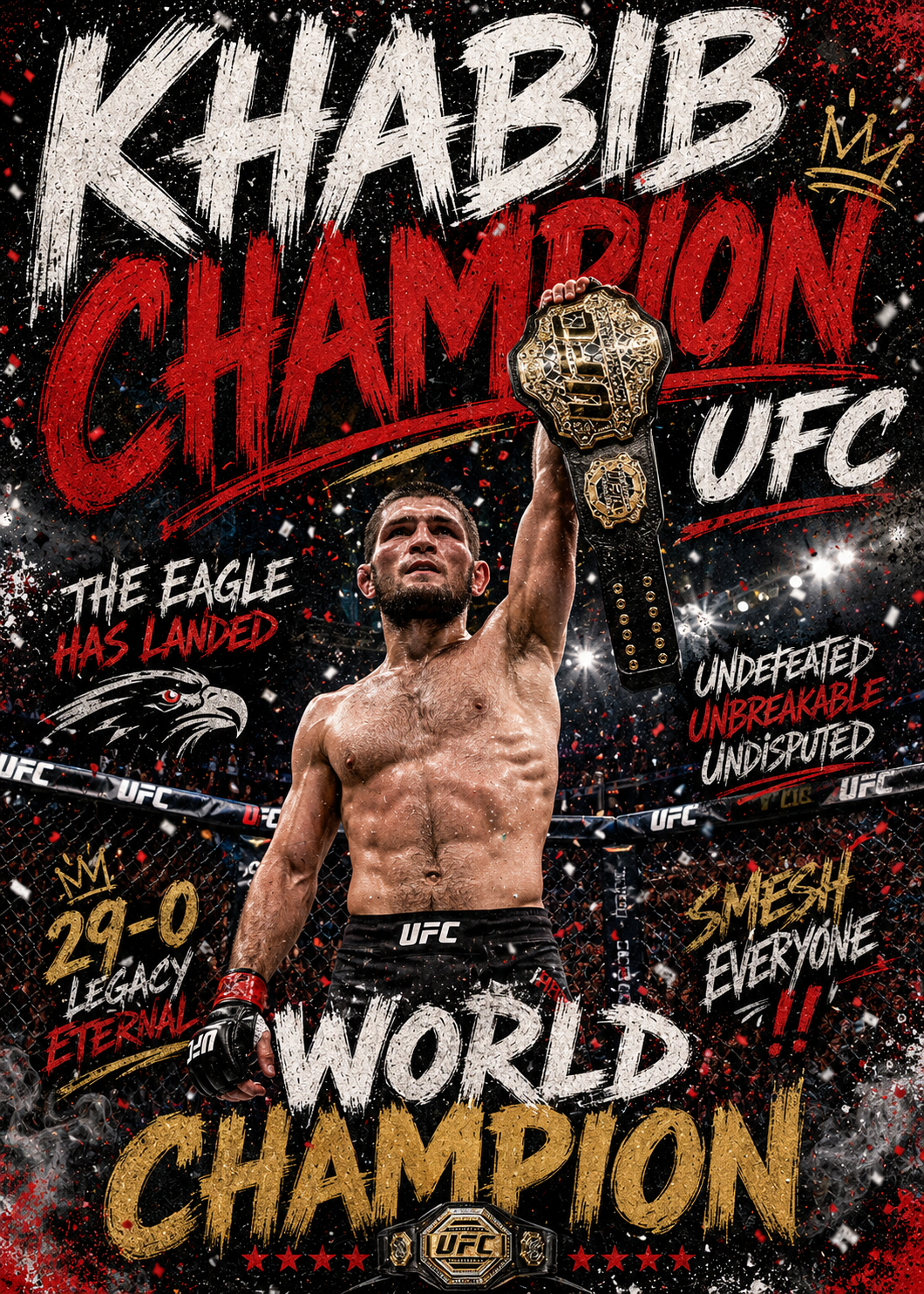 Khabib Nurmagomedov — 5×7 Canvas Art
