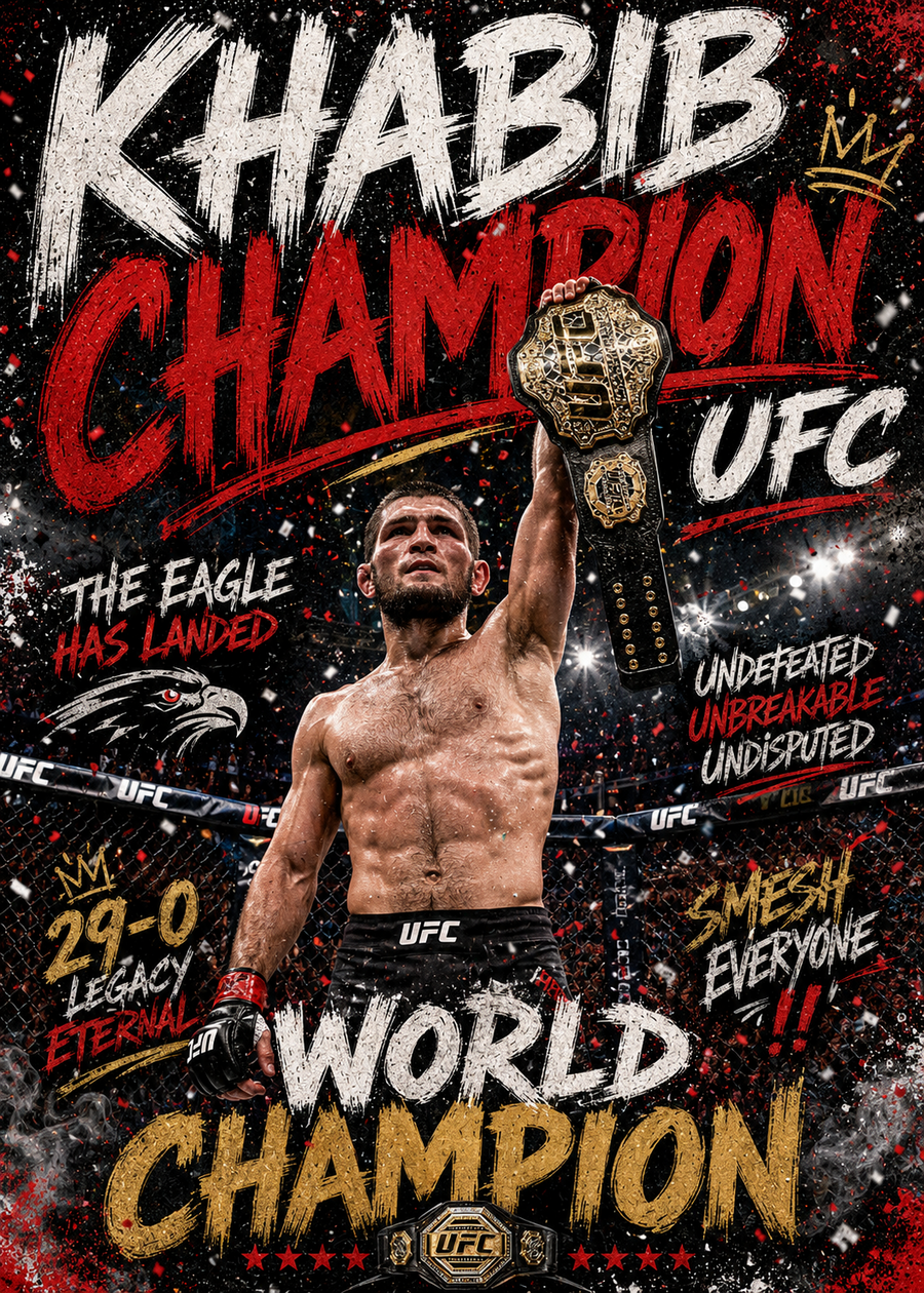 Khabib Nurmagomedov — 5×7 Canvas Art