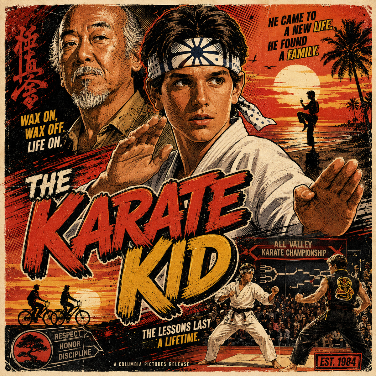 Karate Kid- 4x4 Tile