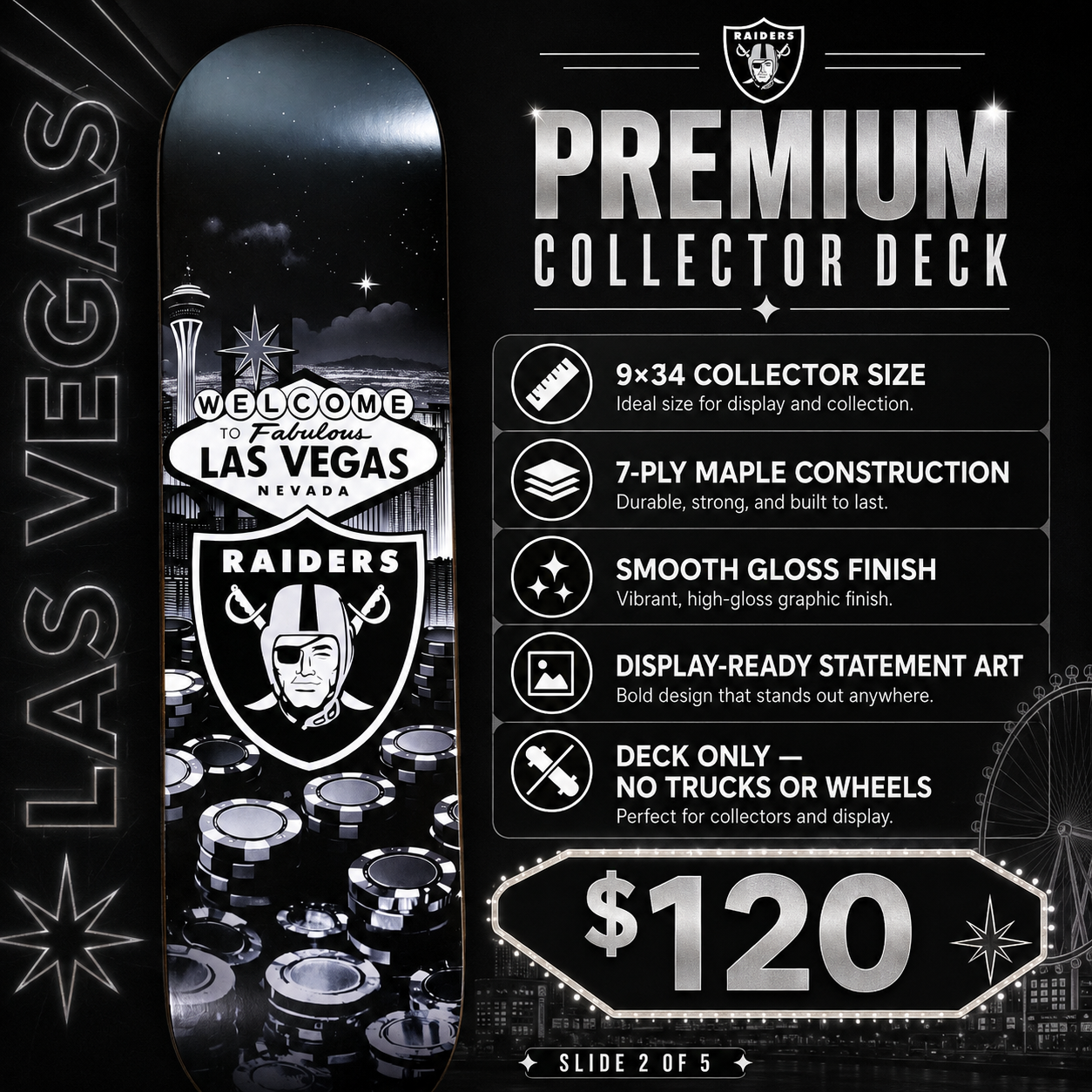 Vegas Football 1- Customized Skateboard