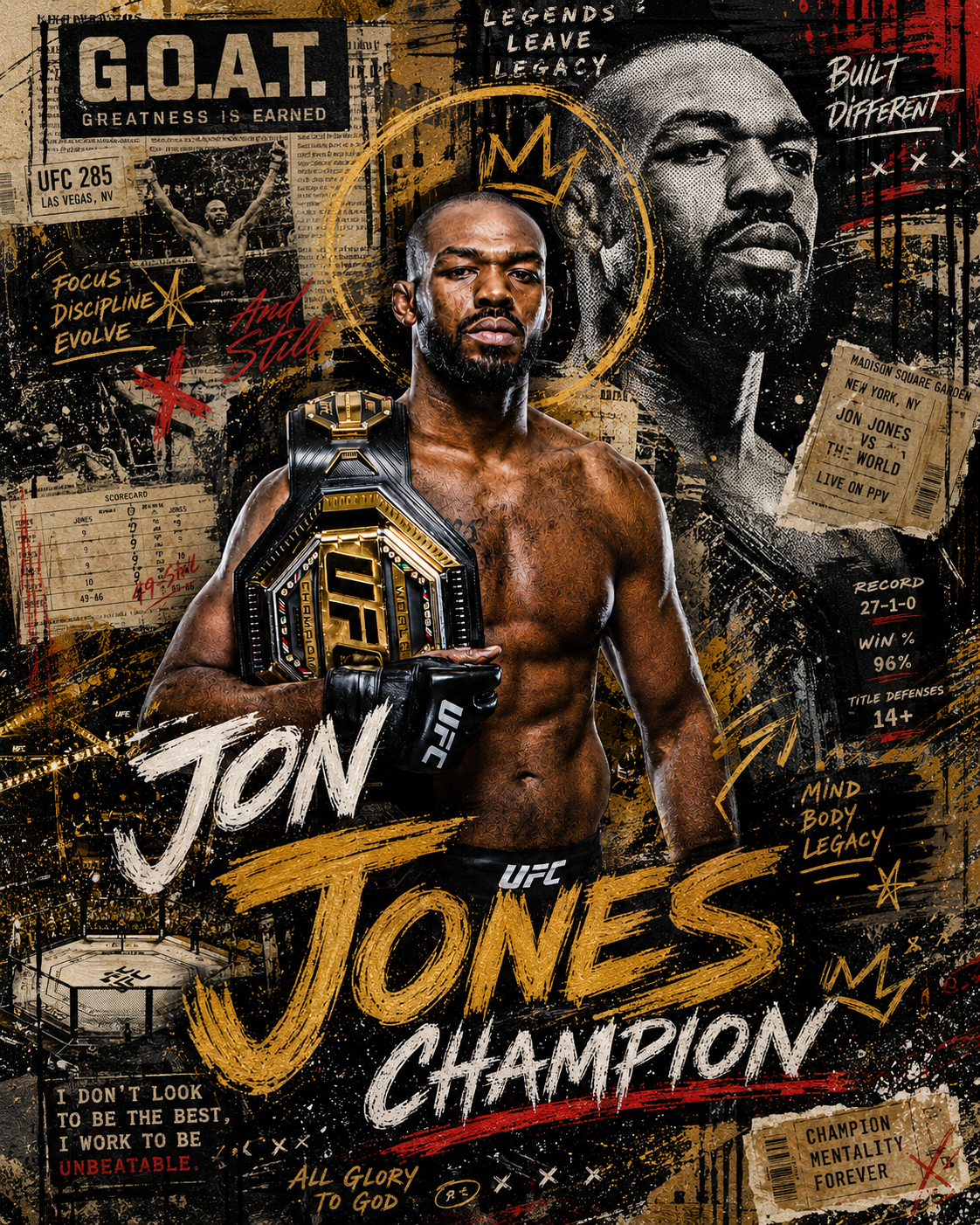 Jon Jones — 5×7 Canvas Art