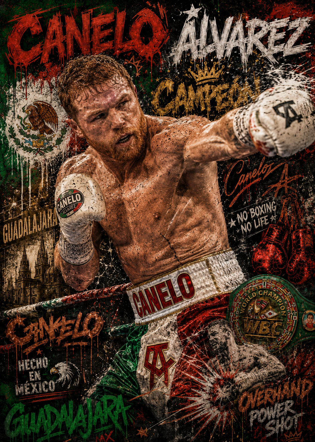 Canelo Alvarez — Guadalajara Champion — 5×7 Canvas Art