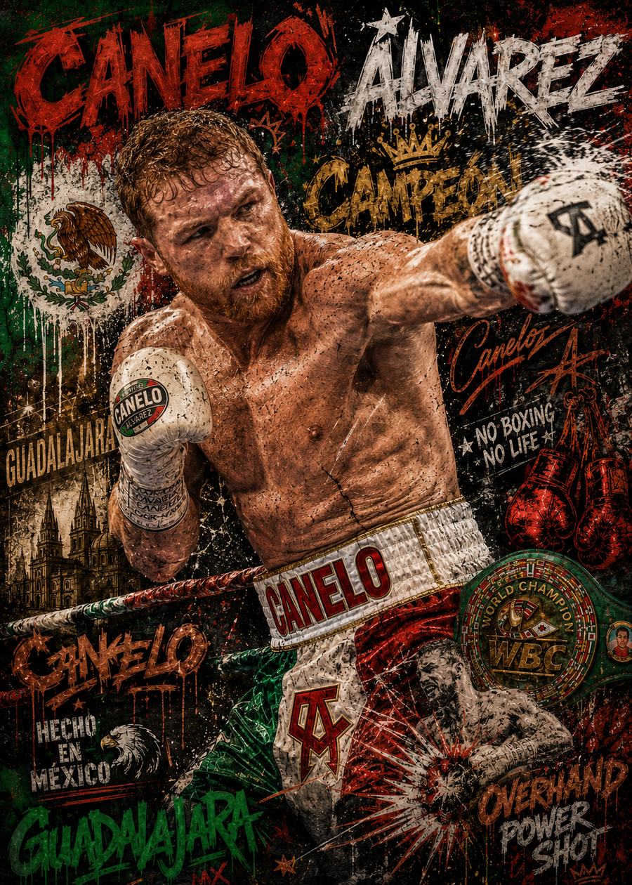 Canelo Alvarez — Guadalajara Champion — 5×7 Canvas Art