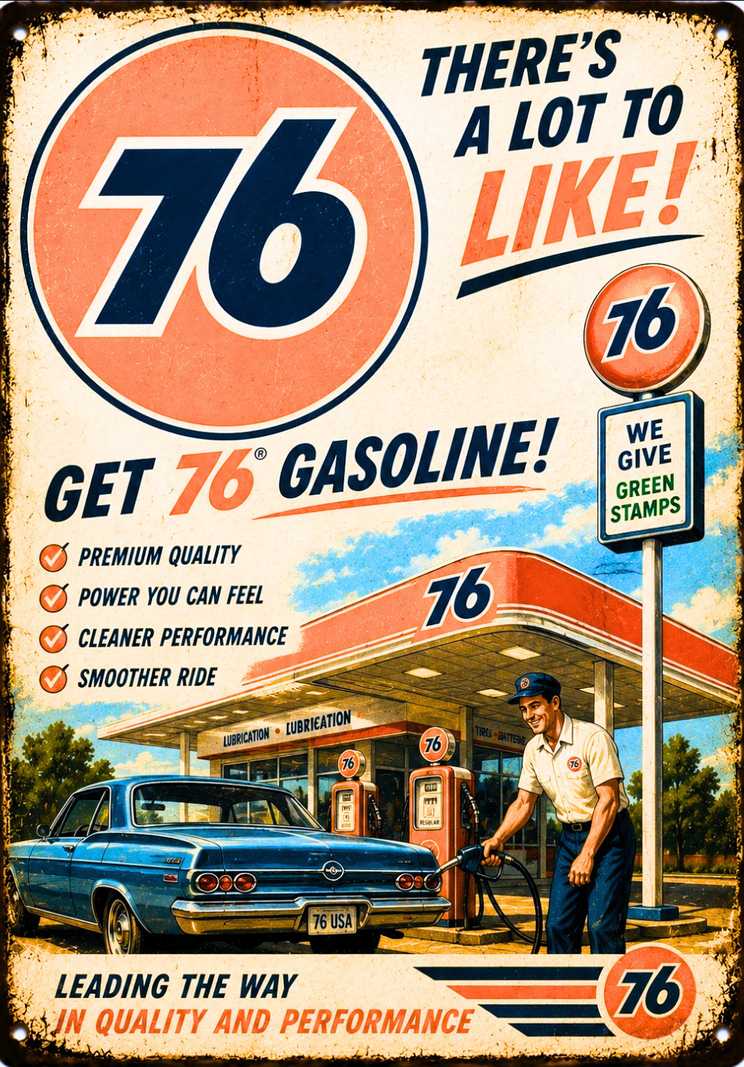 76 Gas- Custom 5x7 Canvas