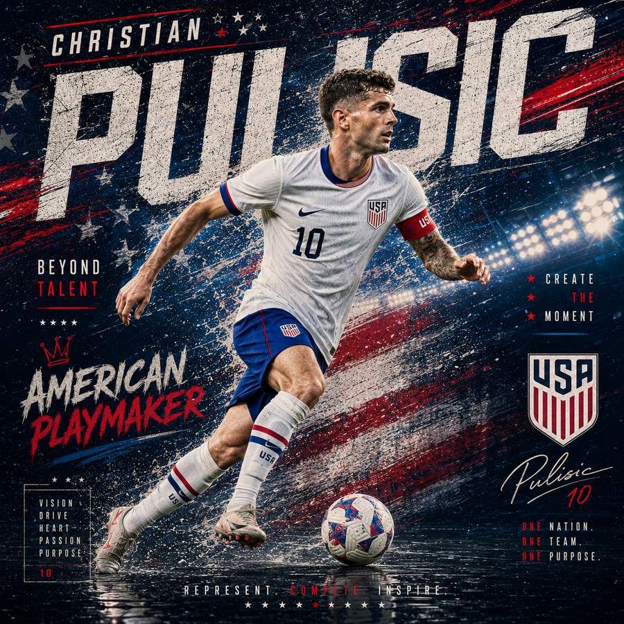 Christian Pulisic — 4×4 Tile Art
