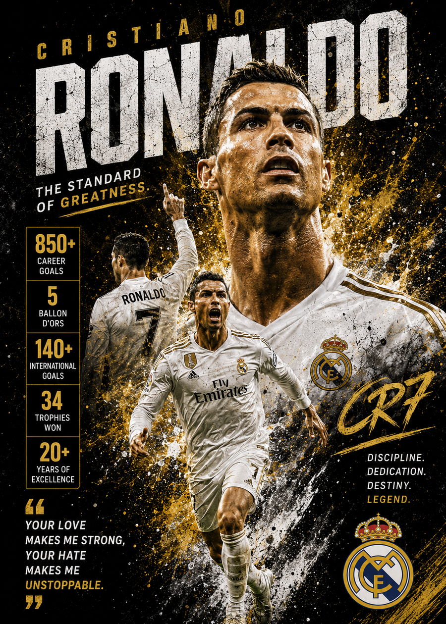Cristiano Ronaldo — 5×7 Canvas Art