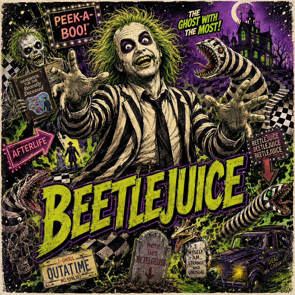 Beetlejuice- 4x4 Tile