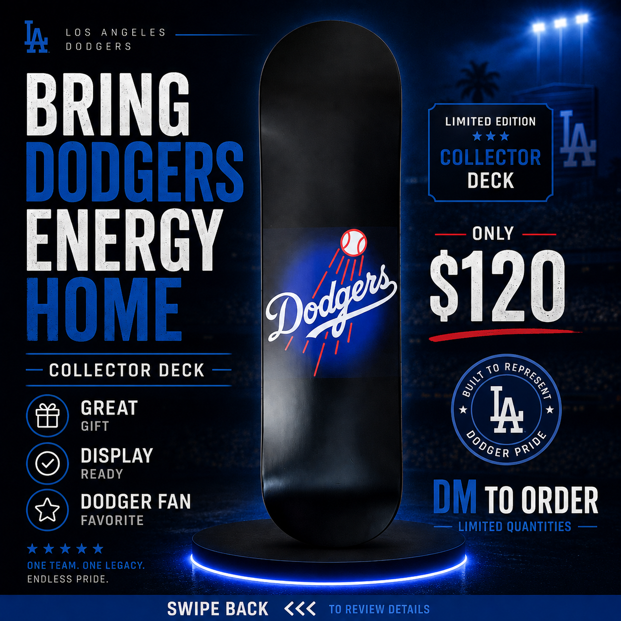 LA Baseball 1- Customized Skateboard
