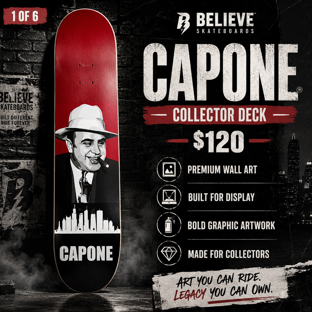 Chicago Gangster - Customized Skateboard