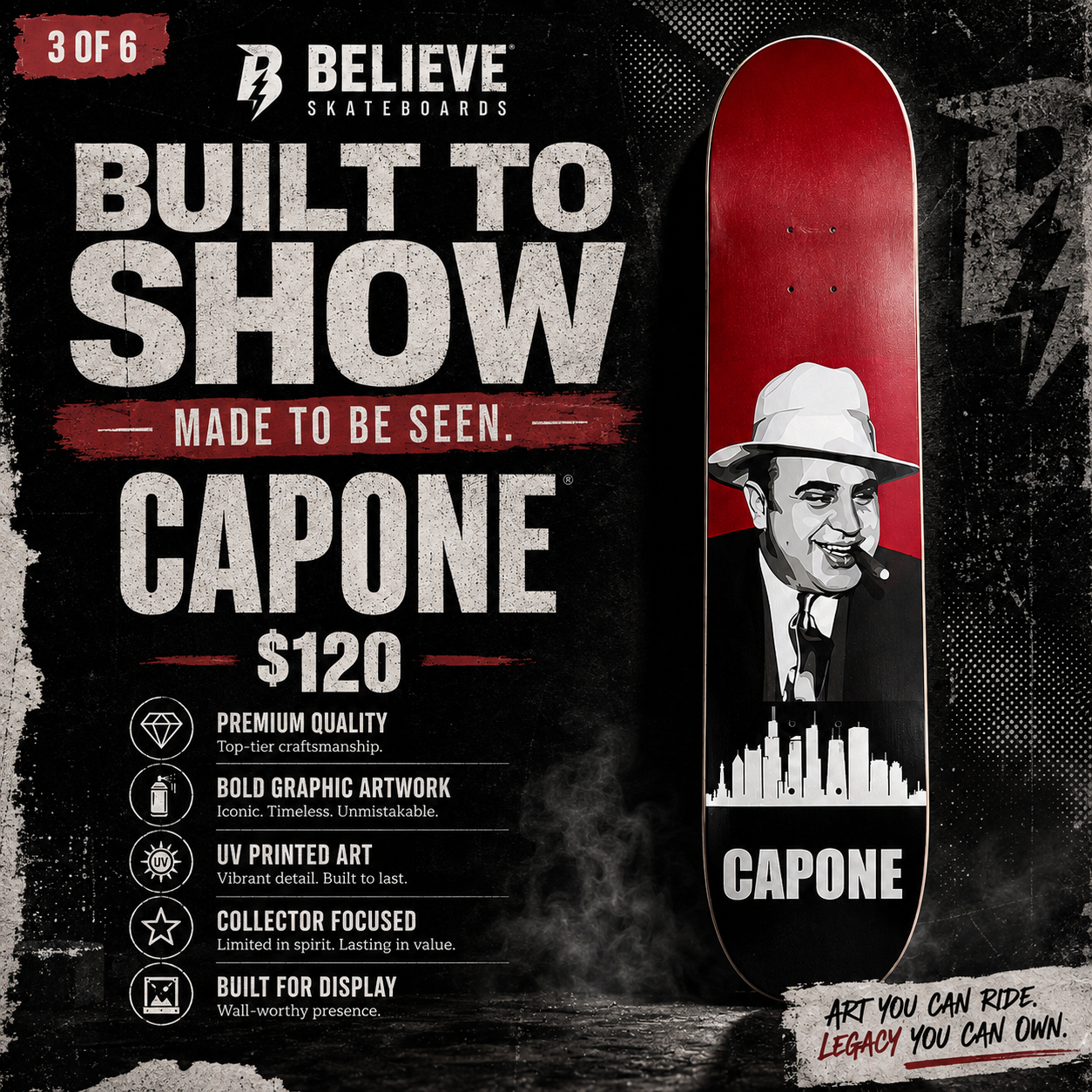Chicago Gangster - Customized Skateboard