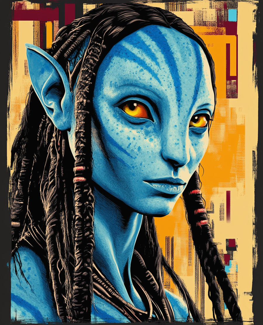 Tall Blue People- Custom Canvas Wall Art