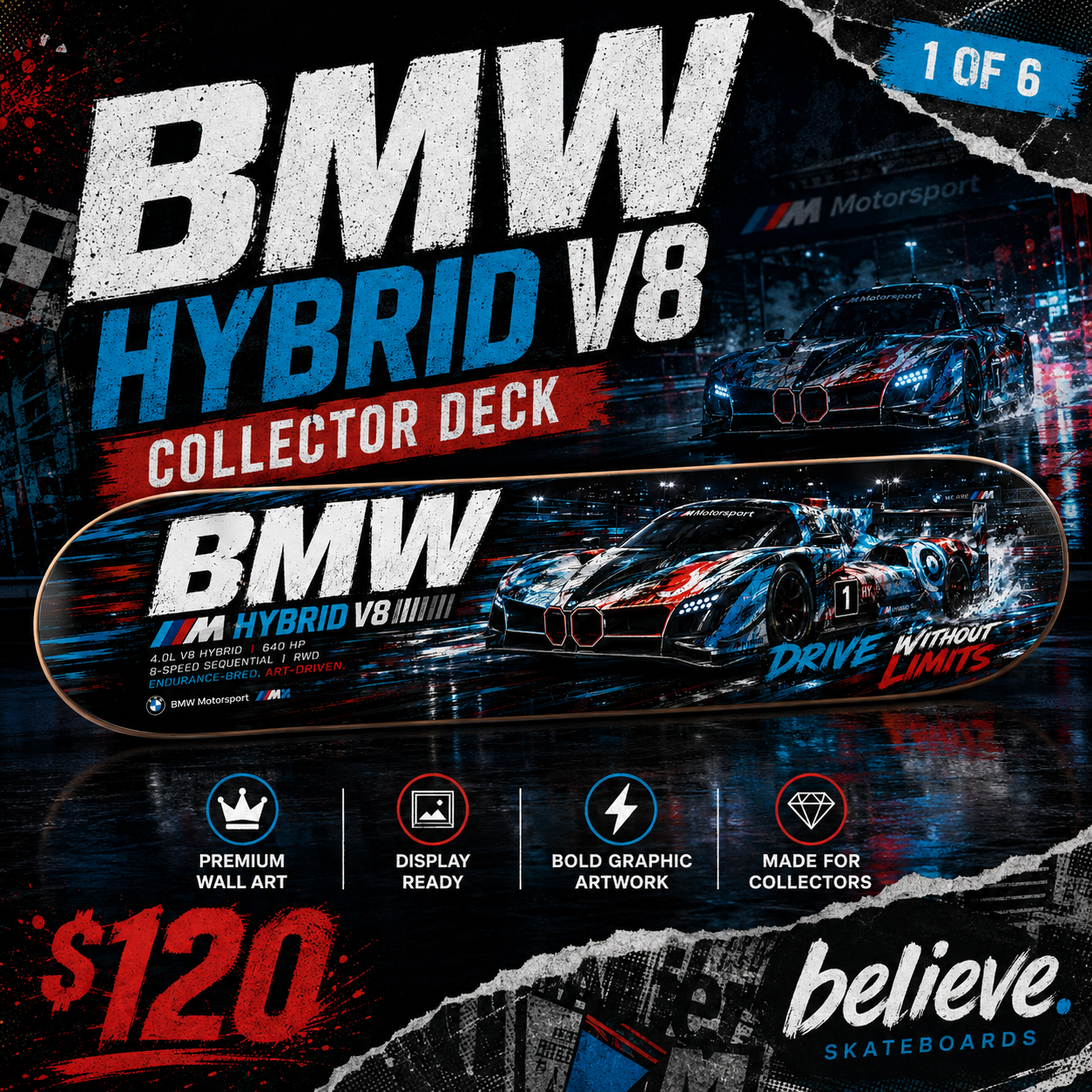 BMW HYBRID V8 - Custom Skateboard