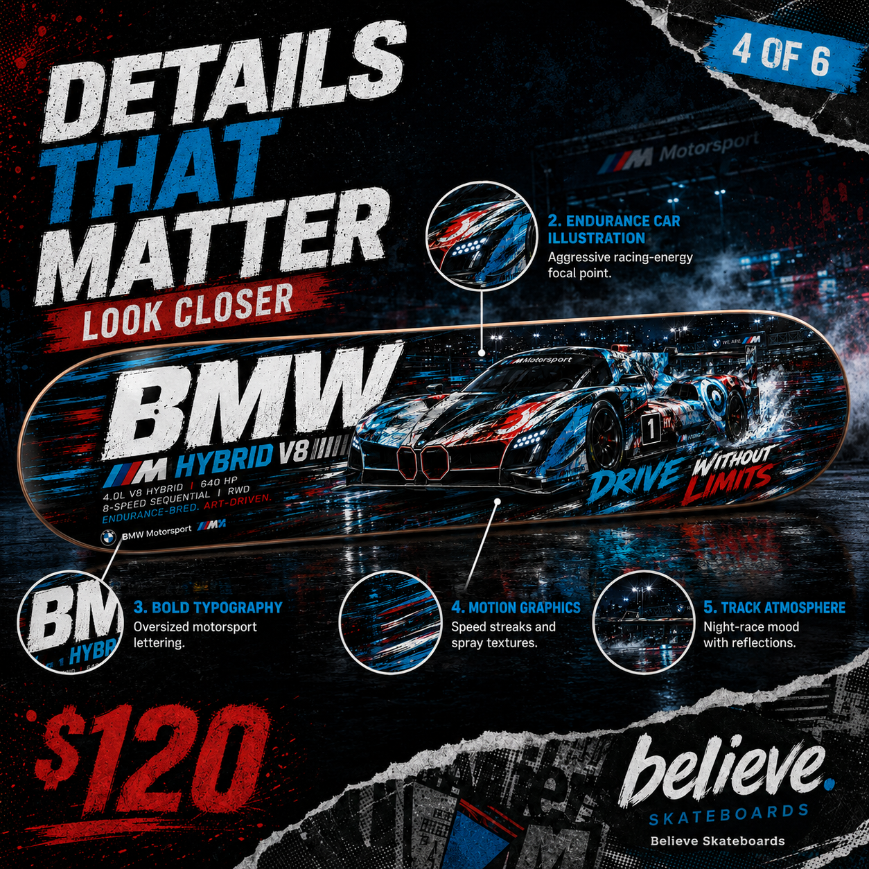 BMW HYBRID V8 - Custom Skateboard
