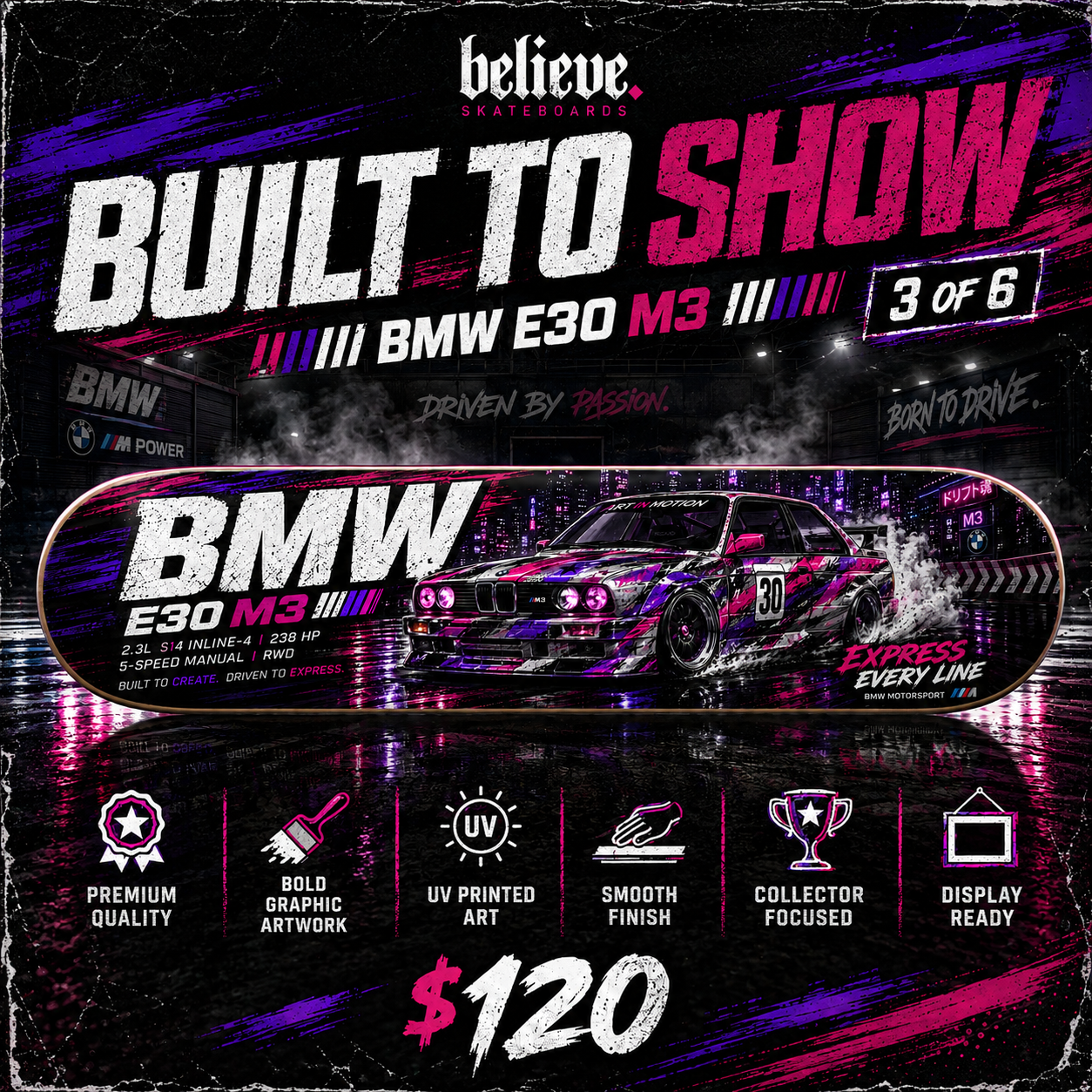 BMW E30 M3 - Custom Skateboard