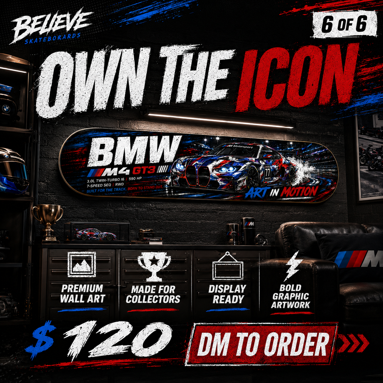 BMW M4 GT3 - Custom Skateboard