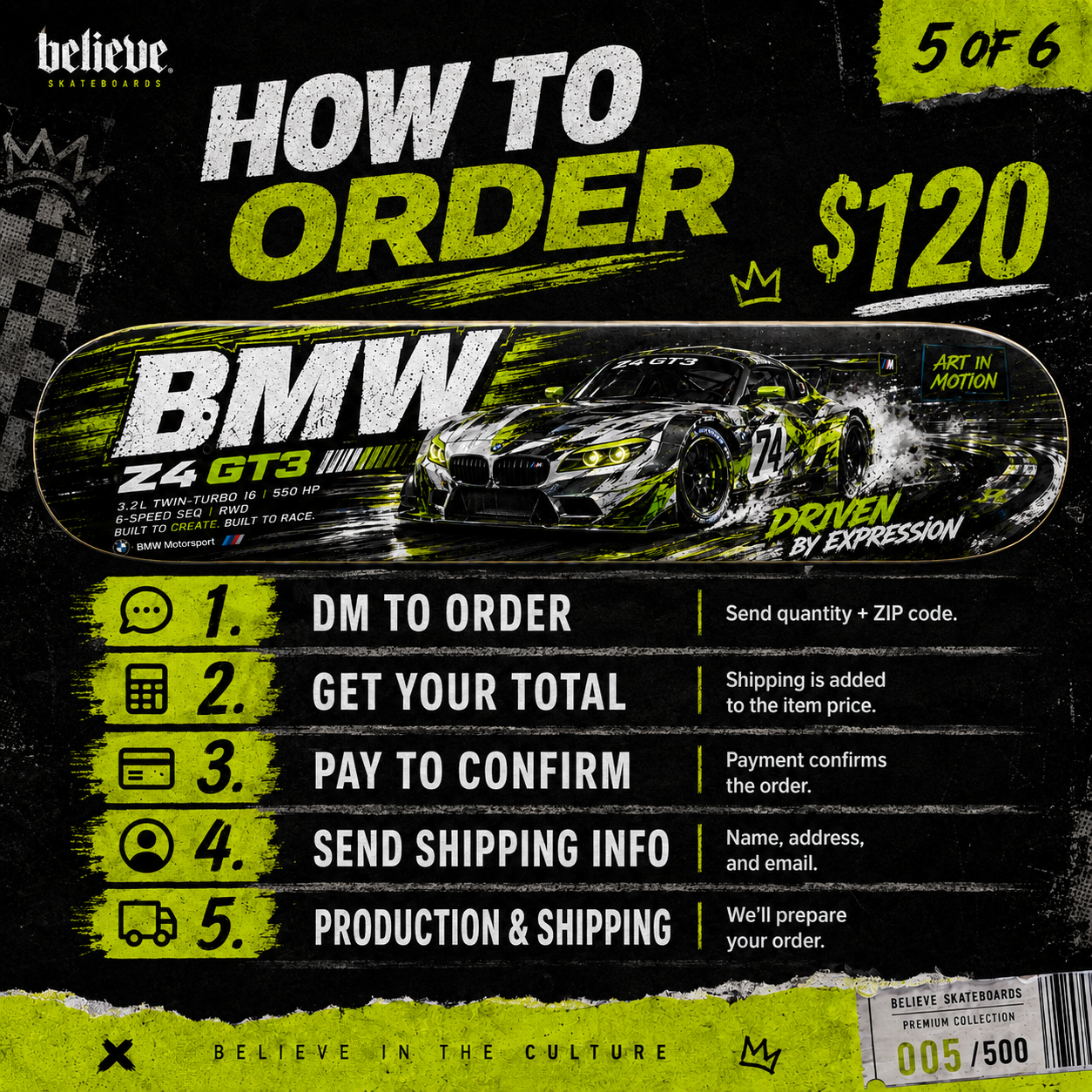 BMW Z4 GT3 - Custom Skateboard