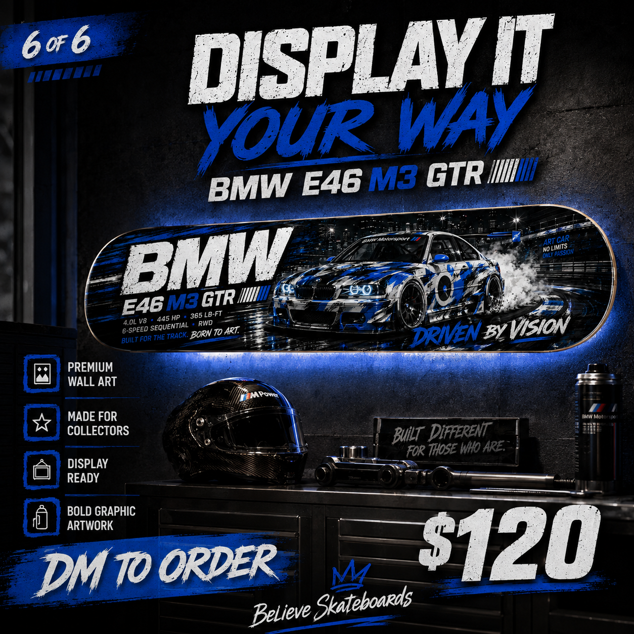 BMW E46 M3 GTR - Custom Skateboard