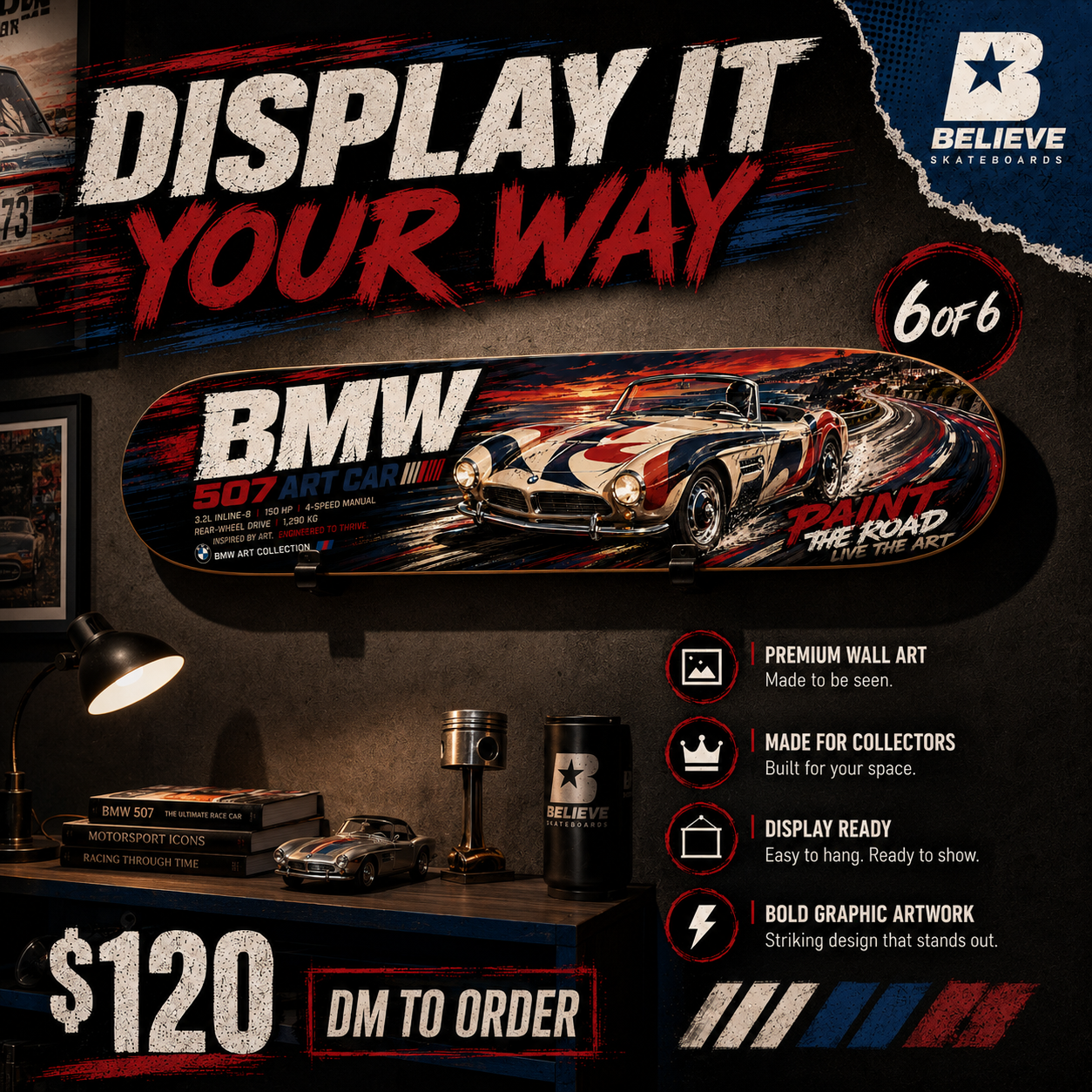 BMW 507 ART CAR - Custom Skateboard