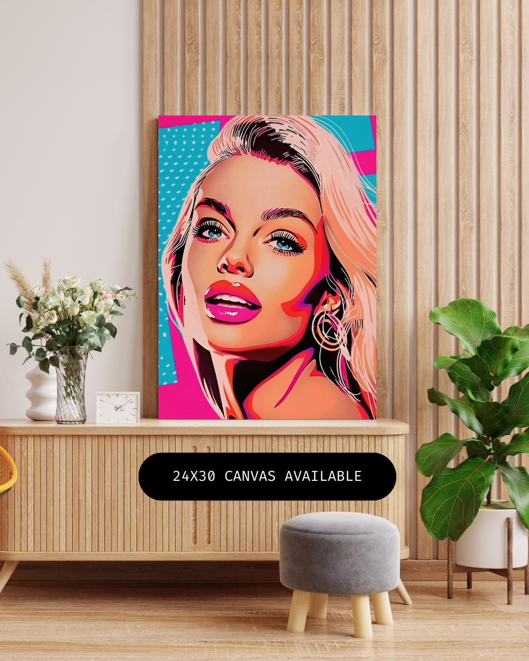 Pink Doll- Custom Canvas Wall Art