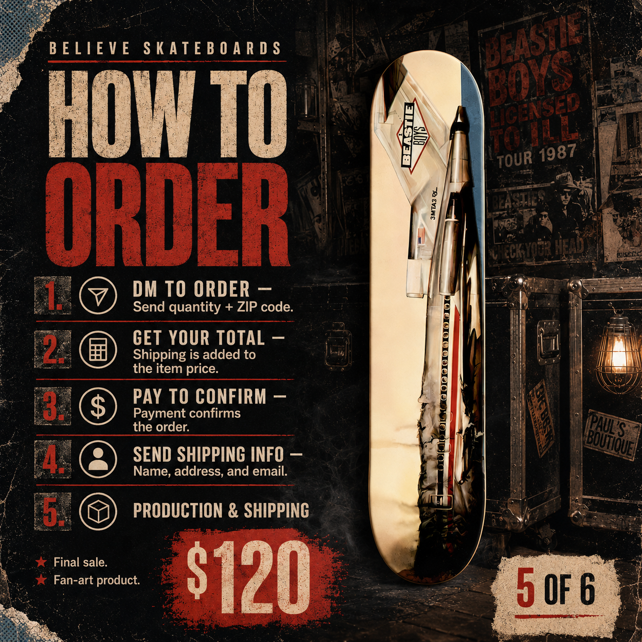 NYC Rappers 3- Customized Skateboard