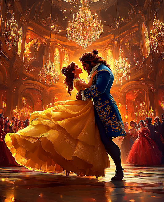 Beast with Beautiful Woman- Custom Canvas Wall Art