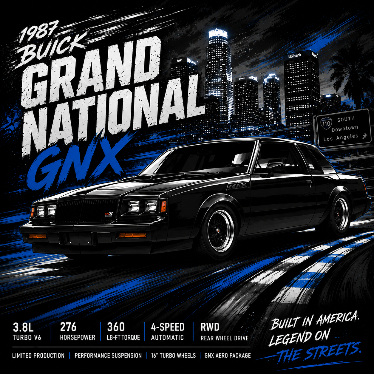1987 Buick GNX Black 4x4 Tile