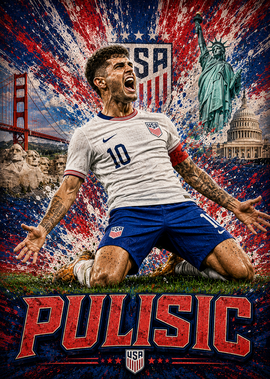 Christian Pulisic — 5×7 Canvas Art