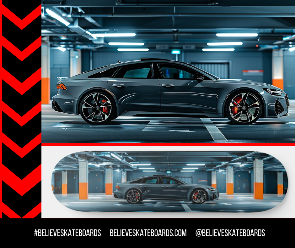 Audi Automotive Art Skateboard Deck — Design 03