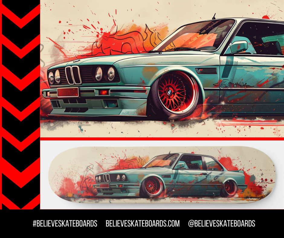 BMW Automotive Art Skateboard Deck — Design 16
