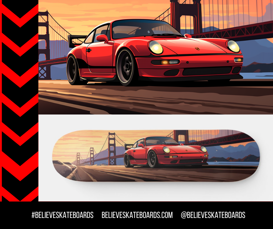 Porsche Automotive Art Skateboard Deck — Design 44