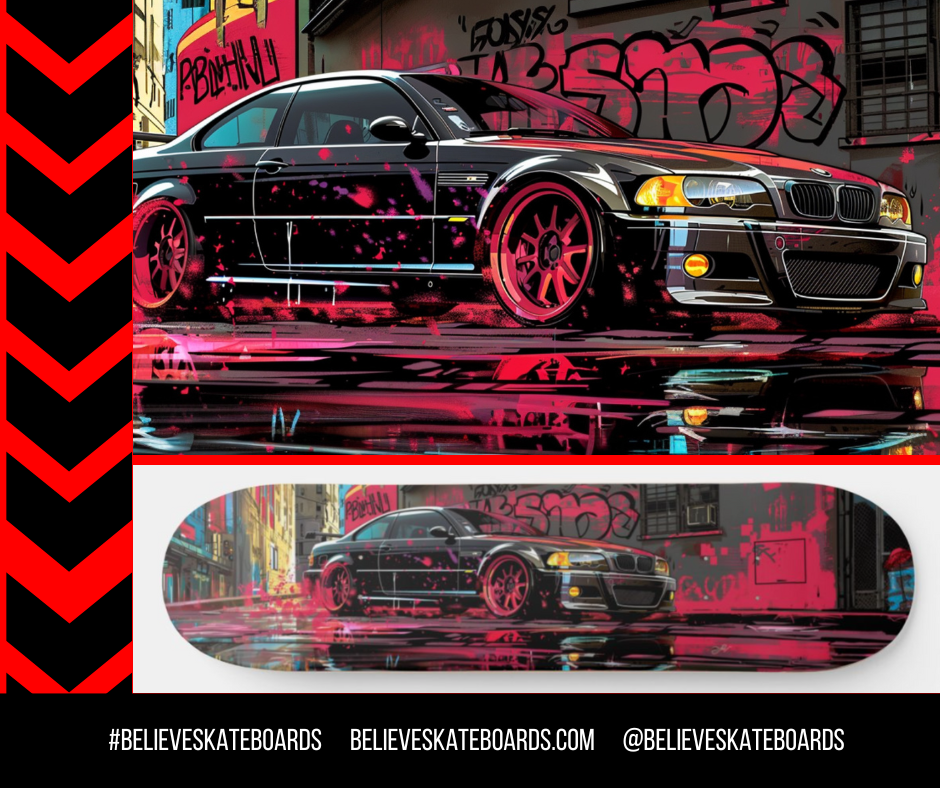 BMW Automotive Art Skateboard Deck — Design 18