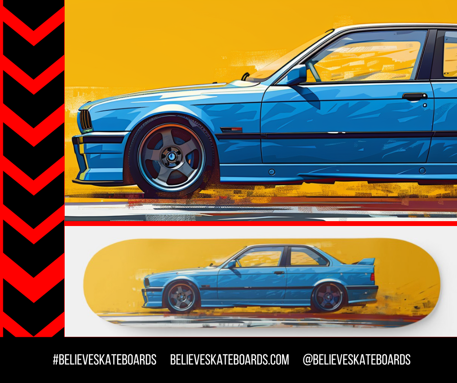 BMW Automotive Art Skateboard Deck — Design 43